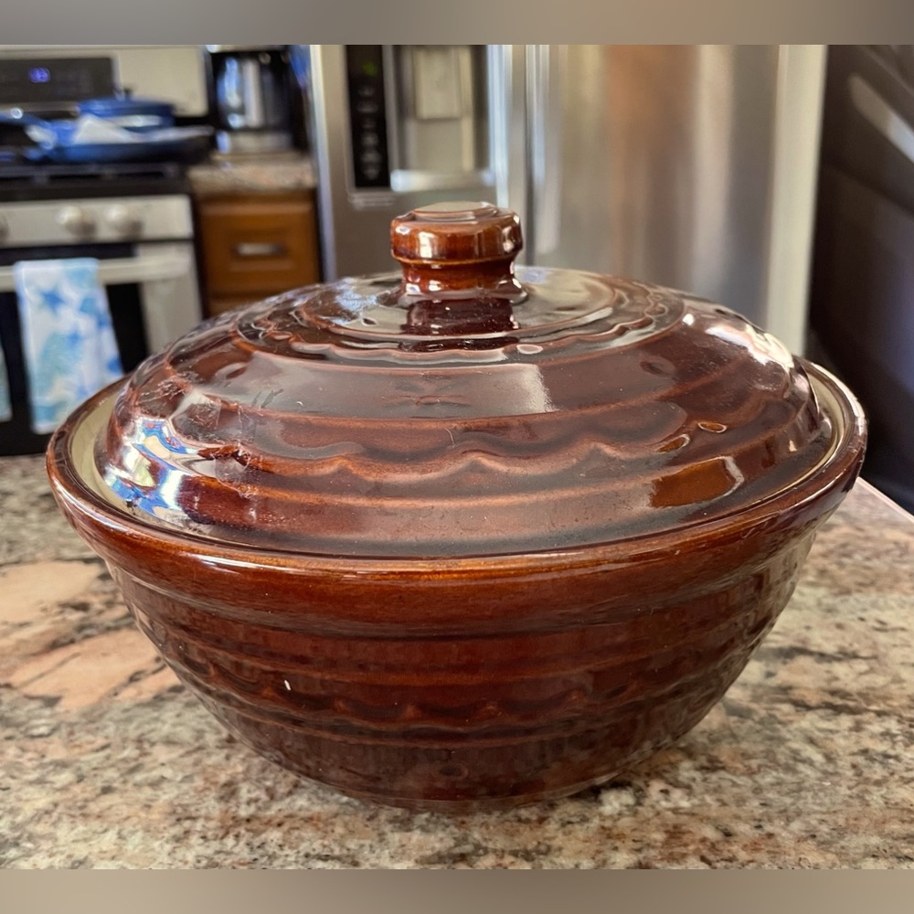 Vintage Marcrest Stoneware Ovenproof Bowl with Lid